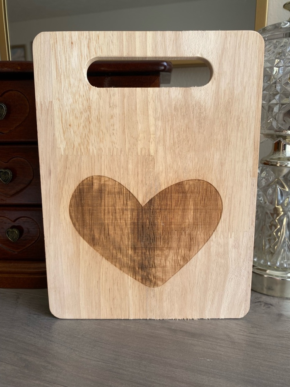 Natural Wood Heart Cutting Serving Board